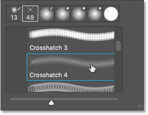 تحديد فرشاة Crosshatch 4 من Assorted Brushes في Photoshop CC