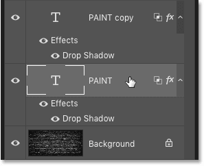 تحديد طبقة الكتابة الأصلية في لوحة Layers