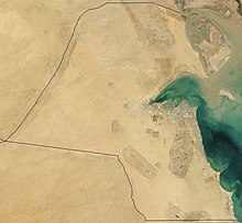 صورة من الأقمار الصناعية لدولة الكويت